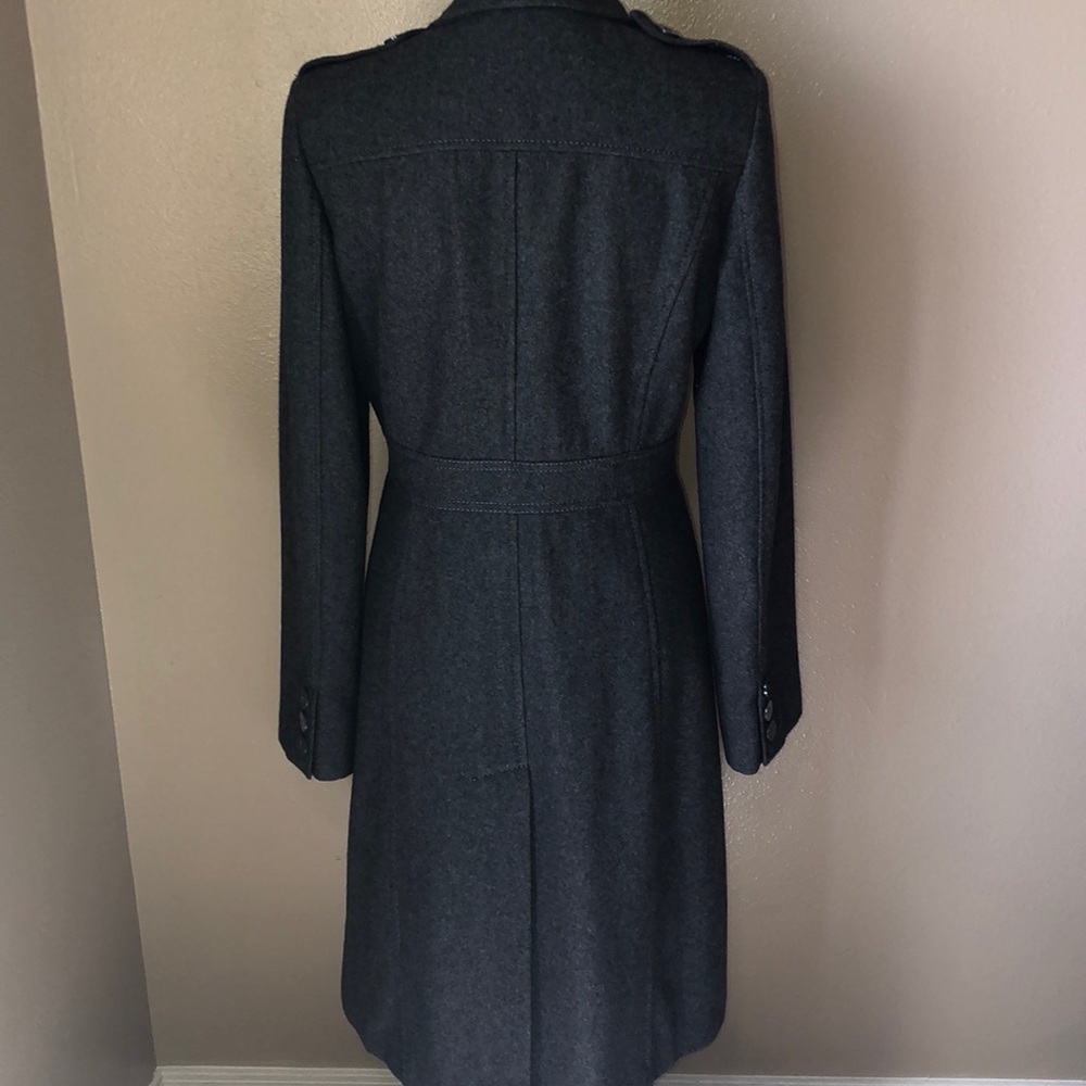 Kenneth Cole Reaction Women's Charcoal Gray Wool-Blend Pea Coat - Picture 4 of 8